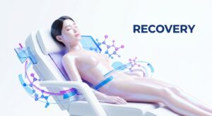 시술 후 평온한 회복 과정을 상징하는 인물 이미지